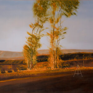 Atardecer en Los Laureles — Roberto Cárdenas, óleo sobre tela